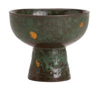 UALXPAO Taza de té Copa de arcilla roca antigua Zhai vacía, copa pie alto dorada en plata, taza té cerámica esmaltada bronce, una sola, tazón(Green)