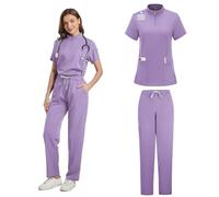 UALXPAO Uniformes para el Personal de enfermería Conjuntos de Uniformes enfermería for clínica Veterinaria, 12 Colores elásticos, for Mujer(Color 7,XL)