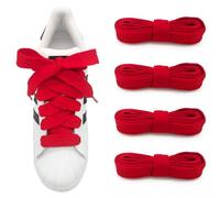 UamGlsob 2 Pares de Cordones de 20mm de Ancho para Zapatillas Adidas Campus 00s, Cordones Planos Gruesos, Jumbo Shoe Laces (Red, 54''/140cm)