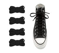 UamGlsob 2 Pares de Cordones Elásticos para Converse Altas Sneaker, 8mm Cordon Cordones Planos Zapatos para Zapatillas Deporte (Black,36"/92cm)