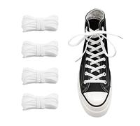 UamGlsob 2 Pares de Cordones Elásticos para Converse Altas Sneaker, 8mm Cordon Cordones Planos Zapatos para Zapatillas Deporte (White,45"/115cm)