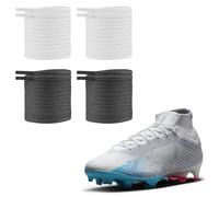 UamGlsob 2 Pares de Cordones Finos de 4mm para Botas Nike Mercurial, Recambio para Calzado Zapatos de Fútbol, Rugby y Tacos (Black+White, 39"/100cm)