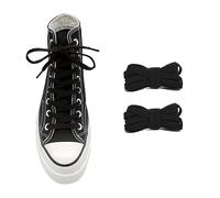 UamGlsob Cordones elásticos de repuesto para Converse Altas, de 8mm ancho cordones zapatos planos elásticos para Vans sneaker, Shoe Laces (Black, 54''/140cm)