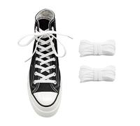 UamGlsob Cordones elásticos de repuesto para Converse Altas, de 8mm ancho cordones zapatos planos elásticos para Vans sneaker, Shoe Laces (White, 54''/140cm)