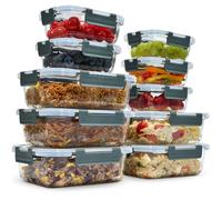 uandu Set de 20 Piezas - Recipientes de Cristal para Alimentos Herméticos