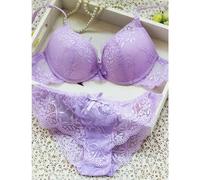 UANGLI Conjunto de lencería para Mujer, Conjunto de lencería con Encaje, Sujetador Transparente de Color sólido, Ropa Interior cómoda e íntima