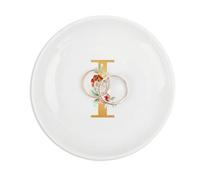 UanMere Plato para anillos, placa de anillo para collares, pulseras, letras, plato redondo personalizado, propuesta, regalos de graduación para mamá, 4 pulgadas, iniciales I