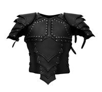 Uanqfegy Armadura de pecho de caballero medieval - Peto vikingo ajustable de cuero de PU, disfraz de cosplay de Halloween para hombres