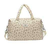 Uanqfegy Bolsa de pañales floral acolchada para mujer, bolsa de mamá ajustable con múltiples bolsillos para uso diario de viaje
