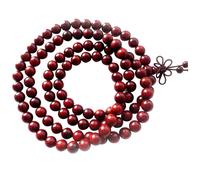 Uanqfegy Collar de cuentas de oración Mala - 108 cuentas budistas de madera de 8 mm, pulsera elástica para meditación de yoga