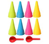 Uanqfegy Conos y Bolas de Helado de plástico, Juguetes de Arena, 8 Piezas, Juego de Helado para niños, Juegos de simulación en la Playa y al Aire Libre