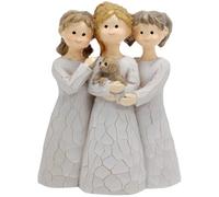 Uanqfegy Escultura de Resina de la Amistad: Tres Hermanas celebrando con Cachorro, Mejor Amiga para Mujeres, Figura de cumpleaños de Hermana para Navidad, Acción de Gracias