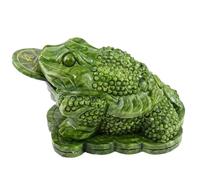 Uanqfegy Estatua de Rana de Dinero Feng Shui con Moneda, Sapo de Jade Chino para la Riqueza, Buena Suerte, decoración del hogar y la Oficina