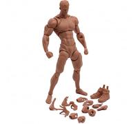 Uanqfegy Figura de acción 1/12, Cuerpo de Figura de acción Masculina a Escala 1/12, en Blanco súper articulado, musculoso de Piel Oscura/con Cabeza esculpida y Accesorios