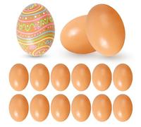 Uanqfegy Huevos de Juguete de Madera realistas, 15 Piezas, Huevos de Madera para Manualidades, Caja Nido, Comida de Pascua, Juguete, decoración del hogar, Bricolaje, Color Caqui