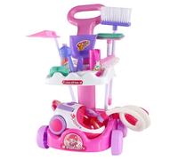 Uanqfegy Juego de Carrito de Limpieza para Juegos de rol para niños, aspiradora de Trabajo, Escoba y Botella pulverizadora para niños de 1 a 3 años, Juego de simulación Educativo