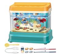 Uanqfegy Juguete de Acuario para bebé, pecera educativa con música Ligera, Juego de Pesca magnético con Red de cañas, para niños