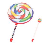 Uanqfegy Juguete de Tambor de piruleta arcoíris, con Instrumento de percusión de Palo de mazo para reproducción de música para niños, 25 cm