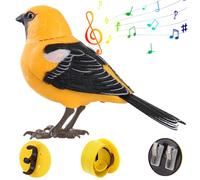 Uanqfegy Juguete eléctrico para pájaros, Juguete Interactivo para Cantar y gorjear, pájaro Robot Activado por Movimiento y Sonido para niños, Oriole