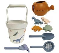 Uanqfegy Juguetes de Arena de Silicona, Juego de Juguetes de Playa de Dinosaurios de 9 Piezas para niños, Kit de Juego de Arena Plegable para Piscina Infantil y Actividades al Aire Libre
