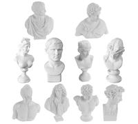 Uanqfegy Mini Figuras de Estatua Griega para Estudio de Arte, Paquete de 10 estatuas de Busto, esculturas Romanas de Resina detalladas para Dibujar, Referencia, decoración de Escritorio