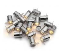Uanqfegy Mini Luces LED para Manualidades 20 Piezas - Cuerpo de Metal Pequeñas Luces LED con Interruptor Giratorio Blanco Cálido y Bombillas Que Cambian de Color para Proyectos de Bricolaje