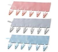 Uanqfegy Perchas de Viaje Plegables portátiles con 6 Clips, Paquete de 3 estantes de Secado Que ahorran Espacio para Traje de baño, Toalla y Calcetines, Hotel y Camping