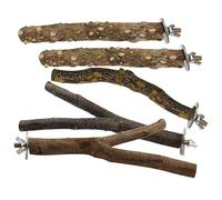 Uanqfegy Perchas para pájaros para Jaula, 5 Unidades/Juego, Percha para pájaros de Madera Natural, fácil de Instalar, Percha para Loros pequeños, cacatúas, Lovebird
