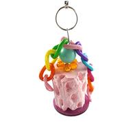 Uanqfegy Piedra de molienda de Pico de pájaro, Juguete para Masticar minerales con Cadena de Cuentas, Recortadora de Pico de Loro