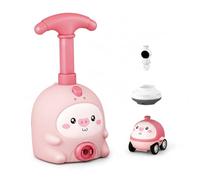 Uanqfegy Pinks Pig Balloon Car Launcher Toy Pump Set - Kit de Carrera y Lanzador impulsado por Aire con 6 Globos de látex Accesorios voladores No se requieren baterías