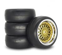 Uanqfegy RC Drift Wheels Juego de 4, 12 mm Hex 1/10 RC Neumáticos Diámetro 62 mm Reemplazo para Turismos