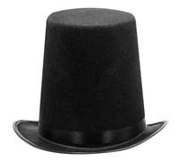 Uanqfegy Sombrero de mago - Sombrero de copa negro no tejido clásico de ala ancha para hombres y mujeres, disfraz decorativo de Halloween Show Cosplay