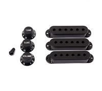 Uanratg Cubierta de Registro de Guitarra Duradera de 3 Piezas Perillas de Tono de Volumen Juego de Piezas de Punta de Interruptor, Negro