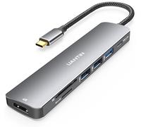 UANTIN Adaptador multipuerto USB C 7 en 1 con dongle HDMI 4K, lector de tarjetas PD, SD/TF de 100 W, 3 USB-A, estación de acoplamiento USB C para MacBook Mac Pro/Air, Dell, HP, ASUS, Acer y otros
