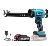 Uaoaii Pistola de Silicona de 18V, Velocidad Ajustable, Pistola de Silicona Inalámbrica con 1 Batería de 2.0Ah y Cargador, Ideal para Sellar, Rellenar, con Mecanismo Anti-Goteo