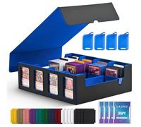 UAONO Caja de almacenamiento de tarjetas coleccionables con pantalla Commander; caja de más de 2400 mazos para MTG con cubierta extraíble; funda para tarjetas de carga superior para tarjetas