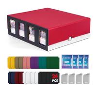 UAONO Caja de almacenamiento de tarjetas coleccionables con pantalla Commander; caja de más de 2400 mazos para MTG con cubierta extraíble; la funda para tarjetas de carga superior se adapta a tarjetas