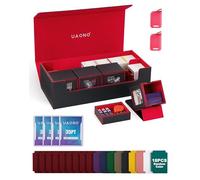 UAONO Caja de almacenamiento de tarjetas para tarjetas intercambiables, estuche de cartas 5 en 1 con 4 cajas pequeñas de comandante, caja de cartas grande para MTG/TCG/PTCG Magic Sports Cards Game Mat