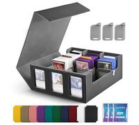 UAONO Caja de Almacenamiento para Tarjetas Coleccionables Commander - Más de 1800 MTG, 3 Cargadores Superiores, Funda para TCG y Tarjetas Deportivas Magic