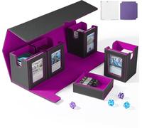 UAONO Caja de cartas para MTG con pantalla Commander, funda para cartas 5 en 1 con capacidad para más de 800 tarjetas sin manga, organizador magnético fuerte compatible con tarjetas deportivas Yugioh