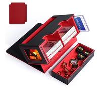 UAONO MTG - Caja de mazo con 2 pantallas Commander y bandeja de dados, diseño patentado, caja de doble cubierta para más de 280 tarjetas de una sola manga, caja de almacenamiento de tarjetas