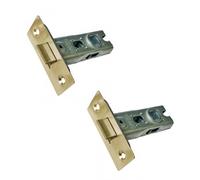 UAP 2 juegos de pestillo tubular cuadrado de 65 mm - cierres de puerta para puertas internas esquinas cuadradas, cierre tubular para puerta de puerta, 65 mm, latón Evershine)