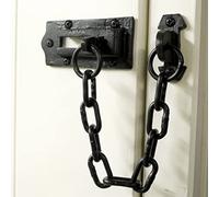 UAP Cadena de puerta de hierro negro - Cadena de puerta corredera para puerta delantera, cadena de seguridad para cerradura de puerta de seguridad, pestillo de puerta antirrobo, limitador de puerta de