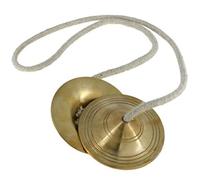 UAPAN Metal Craft Manjeera - Platillo de mano tradicional de latón con música india (7,6 cm, par)