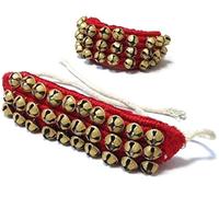 UAPAN MetalCraft Ghungroo - Almohadilla roja de 3 líneas, almohadilla roja de 3 líneas, almohadilla roja Ghungroo de 3 líneas