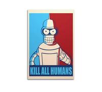 UASDIEMD Futurama - Póster decorativo de anime, 4 pósteres de pared e impresión artística moderna para decoración de dormitorio familiar, 30 x 45 cm