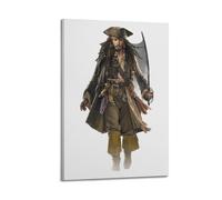UASDIEMD Póster de la película Jack Sparrow para piratas del Caribe, póster decorativo de lienzo para pared e impresión artística moderna para decoración de dormitorio familiar, 20 x 30 cm