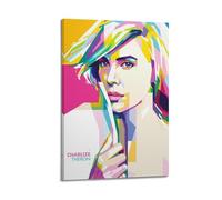 UASDIEMD Póster decorativo de la actriz Charlize Theron de 7 lienzos para pared e impresión artística moderna para decoración de dormitorio familiar, 20 x 30 cm