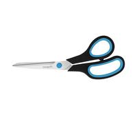 Uaugulft Tijeras multiusos de papel de acero inoxidable con mango de agarre suave, color azul y negro, 17,8 cm