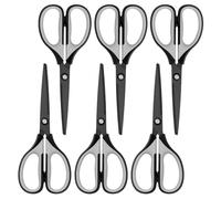 Uaugulft Tijeras profesionales multiusos de acero inoxidable con cuchillas recubiertas de titanio, mango de agarre suave, gris y negro, juego de 6 piezas